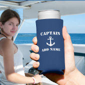 Nautical Anchor Kapitein of Boat Name Navy Seltzer Blikjeskoeler