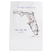 Nautical Anchor Key Largo Map WeduwWelkomstzakken Medium Cadeauzakje (Achterkant)