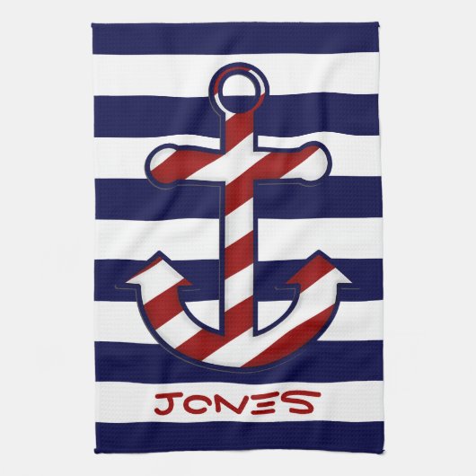 Nautical Anchor Kitchen Towel Theedoek (Verticaal)