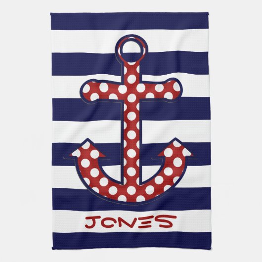 Nautical Anchor Kitchen Towel Theedoek (Verticaal)