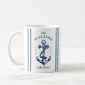 Nautical Anchor Lake House Navy Blue Koffiemok (Links)