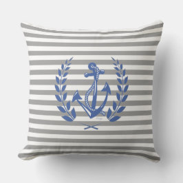 Nautical Anchor Laurel Wreath Kussen