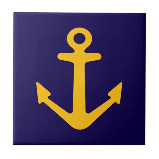 Nautical anchor logo Ceramic Tile Tegeltje (Voorkant)