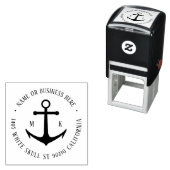  Nautical Anchor Logo Name Return Address Zelfinktende Stempel (In situ)
