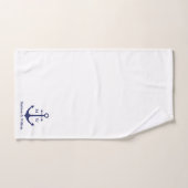 Nautical anchor marine white custom monogram & nam bad handdoek (Handdoek)