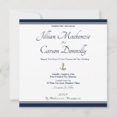 Nautical Anchor - marine & White Wedding Kaart (Achterkant)