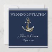 Nautical Anchor - marine & White Wedding Kaart (Voorkant)