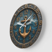 Nautical anchor maritime coastal beach house grote klok (Hoek)