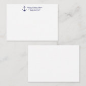 Nautical anchor marvy blue white custom notitiekaartje (Voorkant / Achterkant)