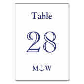 Nautical anchor marvy blue white initialen Weddens Kaart (Achterkant)