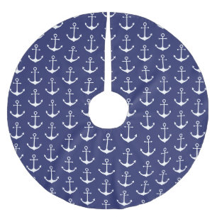 Nautical anchor marvy blue white kiss Kerstmis Kerstboom Rok