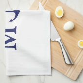 Nautical anchor marvy blue white koppon monogram theedoek (Quarter Fold)