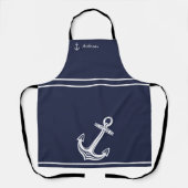 Nautical anchor marvy blue white monogram name ap schort (Voorkant)