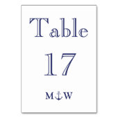Nautical anchor marvy blue white monogram Weddensc Kaart (Achterkant)