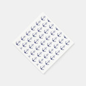 Nautical anchor marvy blue white patroon kustkust servet (Hoek)