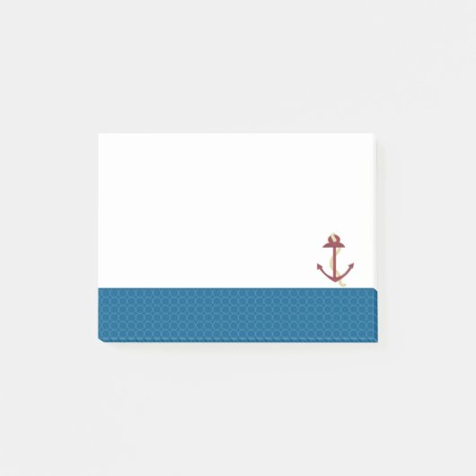 Nautical Anchor met Blue Patterned Border Post-it® Notes (Voorkant)