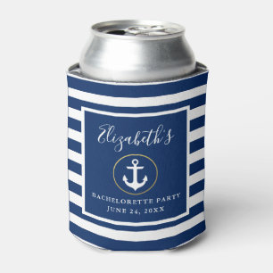 Nautical Anchor met Gold Ring Bachelorette Party Blikjeskoeler