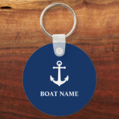 Nautical Anchor met uw naam van de boot Sleutelhanger (Voorkant)