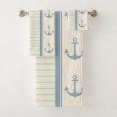 Nautical Anchor Modern Abstract Stripe Bad Handdoek (Insitu)