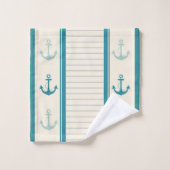 Nautical Anchor Modern Abstract Stripe Bad Handdoek (Wasdoekje)