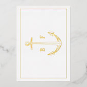 Nautical Anchor Monogram Dank je Kaart Gold (Voorkant)