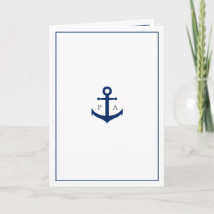 Nautical Anchor Monogram Folded Wedding