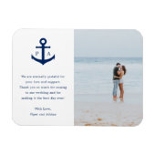 Nautical Anchor Monogram Photo Weddenschap Favor Magneet (Horizontaal)