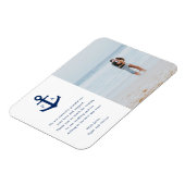 Nautical Anchor Monogram Photo Weddenschap Favor Magneet (Linkerzijde)