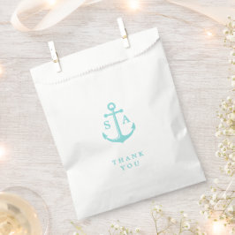 Nautical anchor monogram strand bruiloft bedankt bedankzakje