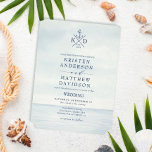 Nautical Anchor Monogram Waterverf Ocean Wedding Kaart<br><div class="desc">Als het gaat om huwelijkskantoorbenodigdheden gooien de vleierstijlen het thema af voor een magische avond of een heel huwelijksweekend van het zee. Plaats de toon van je zeeoor bruiloft met dit oceaangeïnspireerde ontwerp met een waterverf oceaanachtergrond met een anker en een monogram bovenaan.</div>