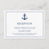 Nautical Anchor Monogram Weddenschap Informatiekaartje (Voorkant)