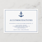 Nautical Anchor Monogram Wedding Accommodations Informatiekaartje (Voorkant)