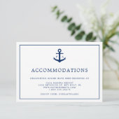 Nautical Anchor Monogram Wedding Accommodations Informatiekaartje (Staand voorkant)