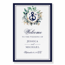 Nautical Anchor Monogram Wreaty Navy Wedding