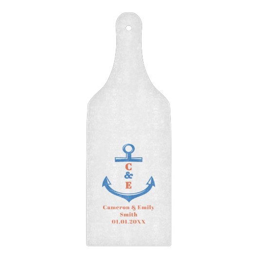 Nautical Anchor Monogrammed Paddle  Snijplank (Voorkant)