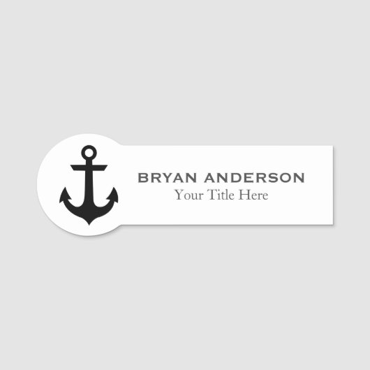 Nautical Anchor Name Tag (Voorkant)