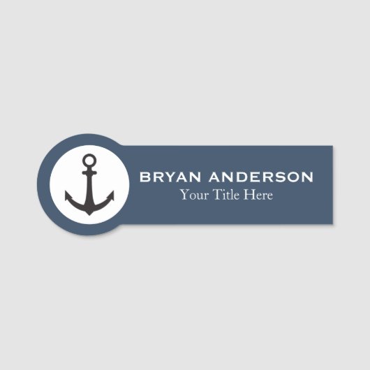 Nautical Anchor Name Tag (Voorkant)