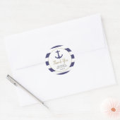 Nautical Anchor Navy Baby shower Dank u Ronde Sticker (Envelop)