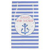 Nautical Anchor - Navy Baby shower Gift Bag Klein Cadeauzakje (Voorkant)