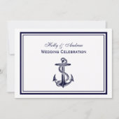 Nautical Anchor Navy Blue, 2H Weddenschap Kaart (Voorkant)