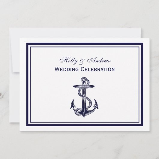 Nautical Anchor Navy Blue, 2H Weddenschap Kaart (Voorkant)