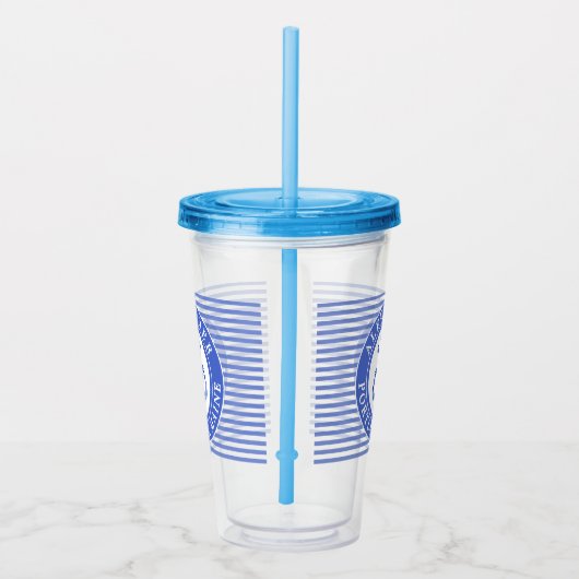 Nautical Anchor Navy Blue Acryl Drinkbeker (Rechts)