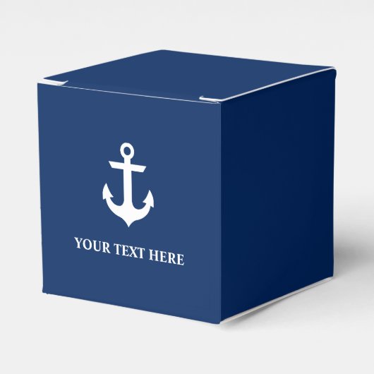 Nautical Anchor Navy Blue Bedankdoosjes (Voorkant Zijde)