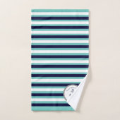Nautical Anchor Navy Blue Blauwgroen White strepen Bad Handdoek (Handdoek)
