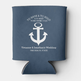 Nautical Anchor Navy Blue Blikjeskoeler