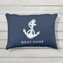 Nautical Anchor Navy Blue Boat Name