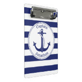 Nautical Anchor Navy Blue Captain Personalized Mini Klembord (Schuin)