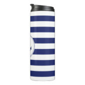 Nautical Anchor Navy Blue Captain Personalized Thermosbeker (Geroteerd rechts)