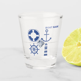 Nautical Anchor Navy Blue Captain Shot Gl toevoege Glas