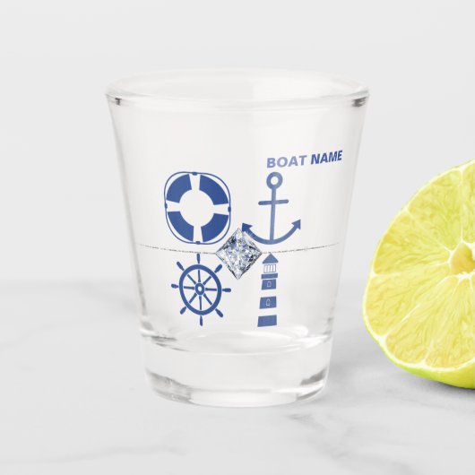Nautical Anchor Navy Blue Captain Shot Gl toevoege Shot Glas (Voorkant)